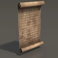 Ancient Scroll With Historical Manuscript And Old Vintage Text Design 3d model