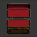 Sculpted Metal Boxes With Open Lids Red Lining Rustic Brown And Silver Finish 3d model
