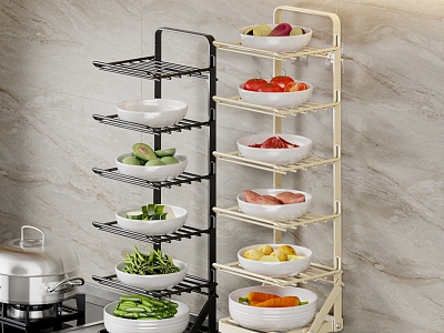 Folding Vegetable Rack Kitchen Storage Rack Dishes Food Vegetables model