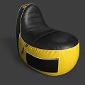 Yellow And Black Bean Bag Chair Set With Three Different Sizes For Home Living Room