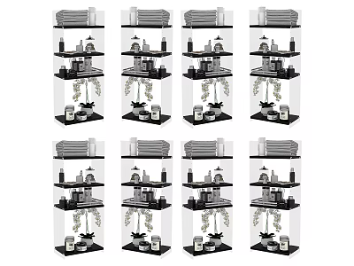 Transparent Multi Tiered Storage Shelves For Organizing Household Items Neatly 3d model