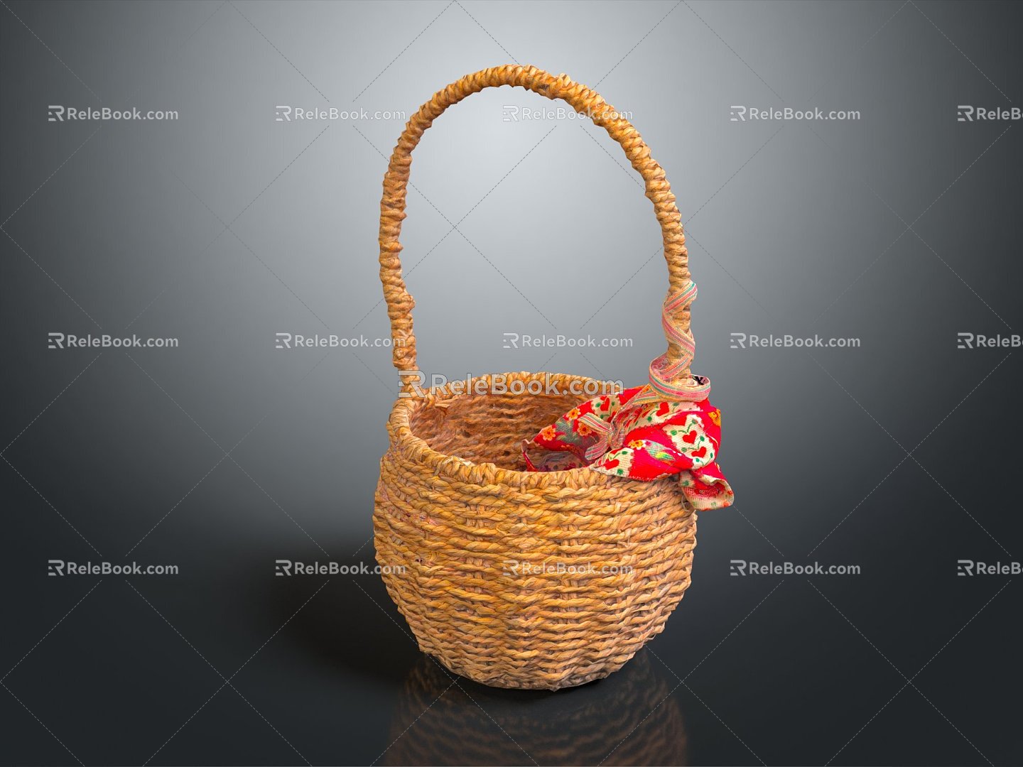 Modern Basket Bamboo Basket Vegetable Basket Egg Basket 3d model