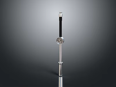 Slim Metal Equipment With Circular Component And Black Middle Shiny Section 3d model