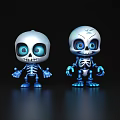 Game And Movie Skeleton Characters With Blue Bones Large Eyes Standing Pose Shiny Cartoonish Design 3d model