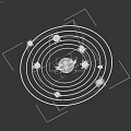 Solar System Model With Sun And Planets In Orbital Paths For Cosmic Exploration