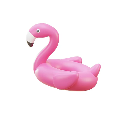 Pink Flamingo Inflatable Pool Float With Soft Surface For Summer Water Fun 3d model