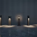Modern Outdoor Pillar Lights With Soft Illumination Against Gray Wall Background