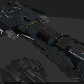 Sci Fi Spaceship AXIOM XER With Detailed Engines And Weapon Systems Design