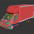Pink Box Truck With Smooth Exterior And Reflective Surface Design