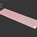 Modern White Computer Keyboard with Sleek Design and Full Size Layout 3d model