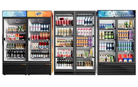 Modern Freezer Beverage and Beverage 3d model