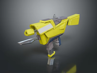 Yellow Futuristic Sci Fi Weapon Featuring Metallic Blade And Sleek Design 3d model Yellow Futuristic Sci Fi Weapon Featuring Metallic Blade And Sleek Design 3d model