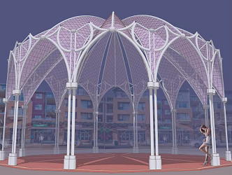 Modern Tensioned Film Building 3d model