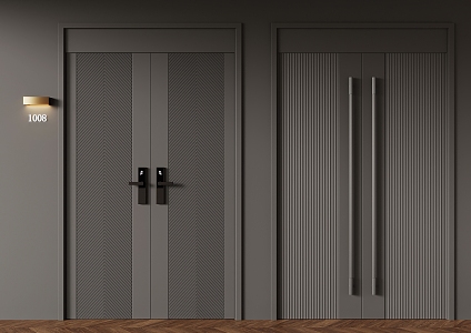 Modern double door 3d model