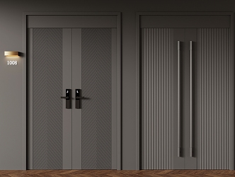 Modern double door 3d model