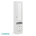 Elegant White Chest of Drawers with Mirror and Storage Space Design