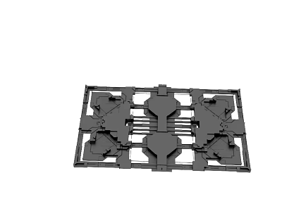 Black Mechanical Component With Intricate Structural Frame And Symmetric Parts For Industrial Use 3d model