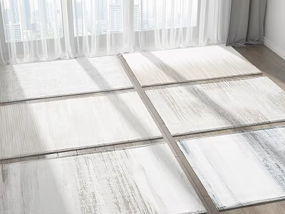 Light Colored Square Rugs Featuring Wooden Texture For Bright Indoor Spaces With Natural Light 3d model