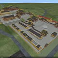 Ancient Architecture Complex Featuring Traditional Buildings Courtyard Central Square And Ancient-style Roofs