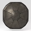 Vintage Octagonal Metal Decorative Plaque With Engraved Patterns And Central Emblem 3d model