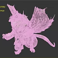 Mythical Fantasy Creature 3D Model With Large Wings Spiked Fur And Long Tail