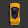 Modern Yellow Sports Car With Sleek Streamlined Body And Black Roof Design