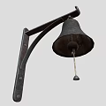 Vintage Metal Decorative Ornament Set With Wall Mounted Bell And Bracket