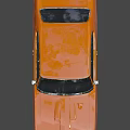 Orange Vintage Muscle Car Showcasing Classic Stylish Two Door Sleek Body Design