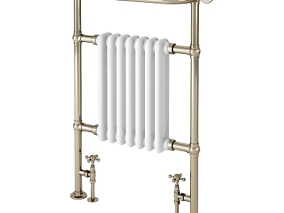 Elegant Bathroom Accessory Metal Frame White Radiator Towel Rail Design 3d model