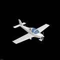 Small White Airplane With Propeller And Two Seats Straight Wings Design 3d model