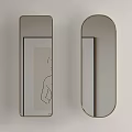 Modern Rectangular and Oval Wall Mounted Mirrors in Home Interior Design 3d model