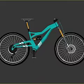 Teal Bicycle Modern Design With Yellow Fork Black Tires And White Accents