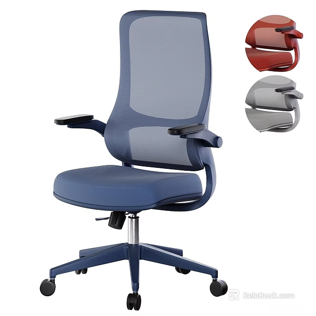 Ergonomic Mesh Back Office Chair With Adjustable Armrests And Multiple Colors 3d model 