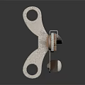 Metal Clamp Tool With Gear Mechanism And Two Holes On Black Surface
