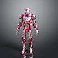 Iron Man 3D Model With Red And Gold Metallic Armor Movie Game Character
