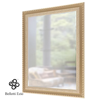 Elegant Ornate Gold Framed Mirror Reflecting Indoor Furniture And Green View 3d model