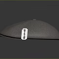 Gray Fabric Beret Hat with Stylish Label for Fashion Accessory Outfit