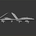 Two Detailed White Aerospace Craft Models Showcasing Space Exploration Design