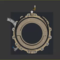 Advanced Precision Optical Equipment Featuring Circular Lens Metallic Casing And Connecting Structures On Transparent Base