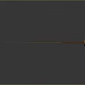 Traditional Historical Sword with Golden Blade Brown Hilt and Decorative Guard Design