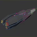 SciFi Futuristic Metallic Vehicle With Sleek Aerodynamic Design And Blue Accent Light