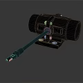 Black Mechanical Device With Cylindrical Body Long Rod And Mounting Base