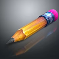Classic Yellow Wooden Pencil With Sharpened Tip Pink Eraser And Blue Band For Daily Use