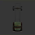 Old Green Rusty Truck Chassis With Cab Frame And Wheels 3d model