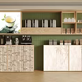 Traditional Tea Café Interior With Wooden Display Shelves Coffee Machine And Tea Products
