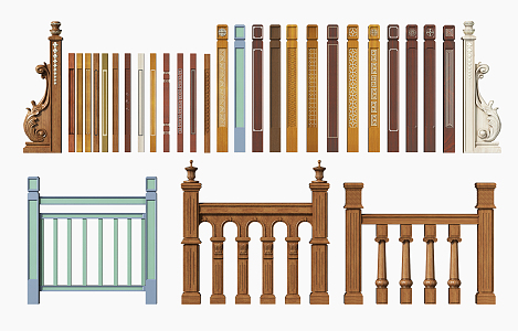 American Railing Stair Column 3d model