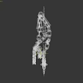 Black Handle Scythe Weapon With Curved Silver Blade Attached Chain And Spiked Weight