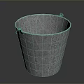 Gray Textured Household Bucket With Sturdy Handles For Daily Use