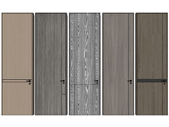 Modern swing door minimalist door combination 3d model