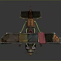 Vintage Space Exploration Craft Model With Colorful Wings And Mechanical Structure